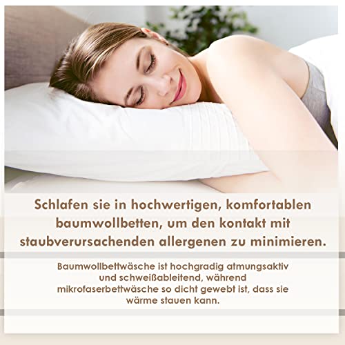 Pizuna 2er Pack Kissenbezug 65 x 65 cm Baumwolle Babyblau 400 Fadenzahl – Ansicht 6