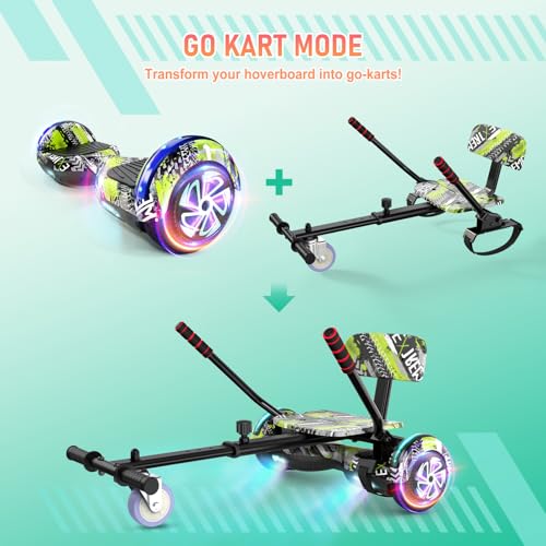 Image of LIEAGLE Hoverboard, 6.5 inch Self Balancing Scooter Hover Board with Bluetooth Wheels LED Lights for Kids Adults
