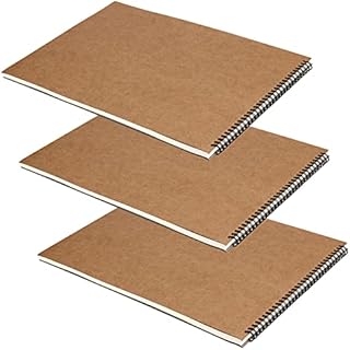 MUKCHAP 3 Pack A3 Landscape Sketchbook, 60 Sides 30 Leaves 160gsm Spiral Bound Art Sketch Book, Size 42 x 29 cm