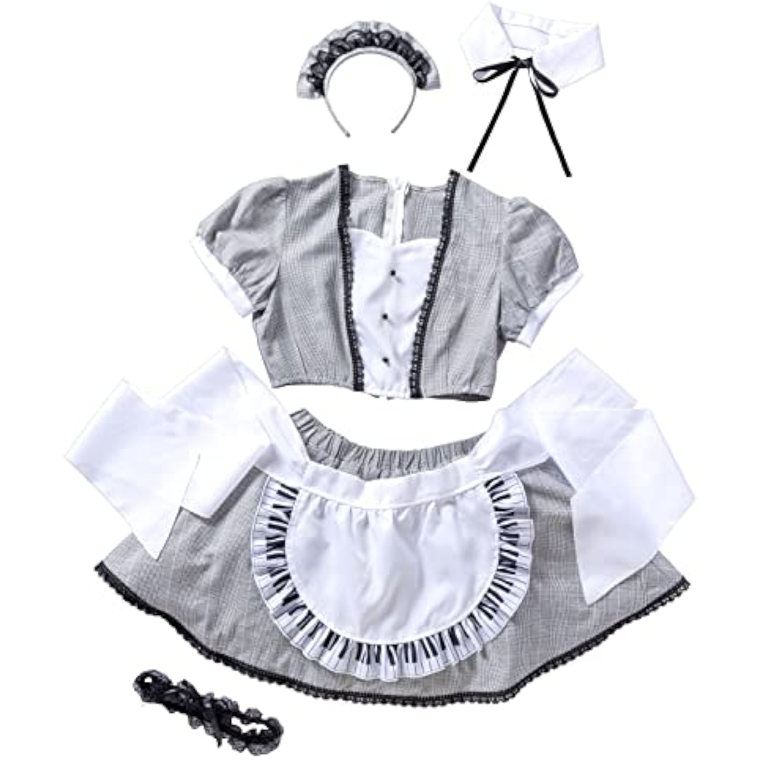 クリアストーン(Clearstone) リリカルパレット コスプレ ハロウィン ピアノフォルテメイド レディース ブラック 詳細画像2