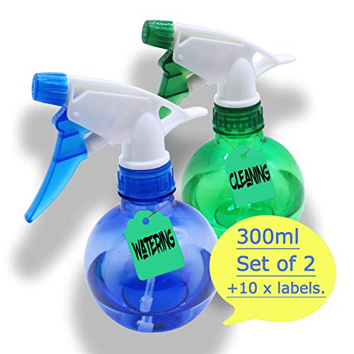 Preisvergleich Produktbild Happylohas Sprühflaschen, Modi für Reinigungmit Verstellbare, Set Blümensprüher, Sprühkopf,Sprüher Pflanze Blumen Garten (2X300ml-A)