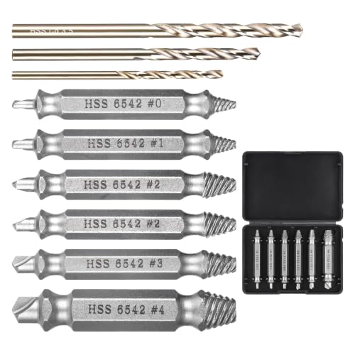 Zocipro 6PCS Extractores de Tornillos Dañados con 3 Brocas Helicoidales