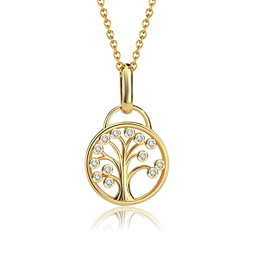 Anten Pink Collier Arbre de Vie pour Femme, Collier Pendentif avec Zircon Cubique Brillant, Cadeaux de Bijoux Significatifs pour Filles, Maman, Sœur, Fille Cover