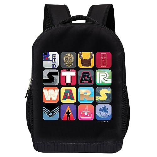 STAR WARS Lucasfilm Backpack Black Character 18 Inch Air Mesh Padded Bag