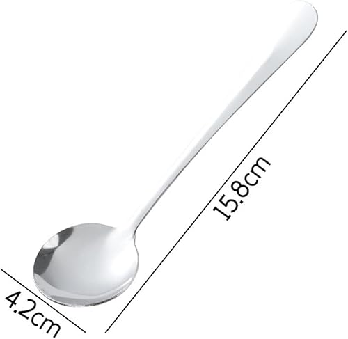 Miniatura 2 de 2 cucharas plateadas cuchara de cocina cuchara de postre de mango largo cuchara de helado cuchara de mezcla de café cuchara de acero inoxidable