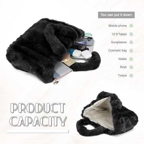Bolso tote de invierno de piel sintética para mujer miniatura 3