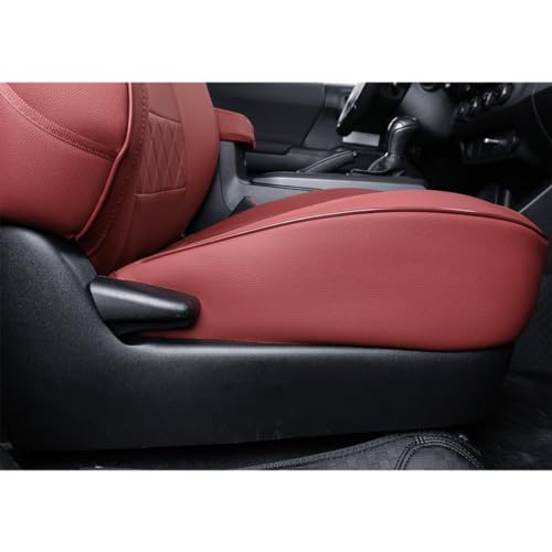 Image of EKR Custom Fit Tacoma Car Seat Covers for Toyota Tacoma 2024 2025 2026 Xtra Cab SR - Full Set,Faux Leather(Burgundy)