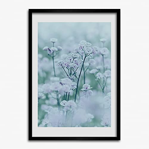 Cadre photo 50x70 cm Tulup en bois MDF avec affiche astrantia pour tableau moderne