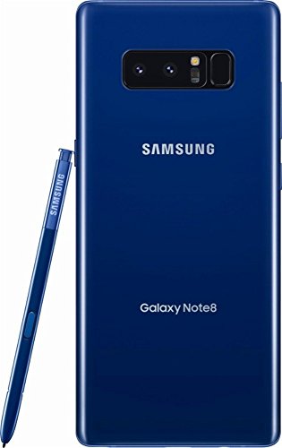 Compatible Back Glass Door Cover Housing with Installed Camera Frame, Lens and Adhesive Replacement for Samsung Galaxy Note 8 - Any Carrier - N950 (Blue)