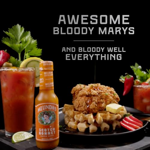 Melinda’s Scotch Bonnet Hot Sauce - Gourmet Scotch Bonnet Pepper Sauce - Made with Fresh Peppers, Carrots, Papaya & Lime Juice - Keto, Vegan, Gluten Free - 5oz, 4 Pack