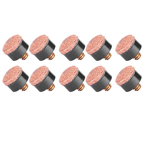 Alvinlite 10PCS Screw-on Billiard Cue Tips Billiards Rod Stick Replacement Parts Repair Tool Supplies Accessories - 10-13mm (10mm) Pool