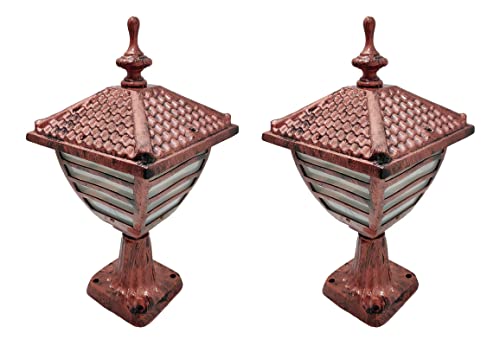 Image of Gate Light Design Aluminium Casting Water Proof Gate lamp E27 Holder Type for Home and Garden Outdoor Lights (ATHASU8)(Pack of 2)