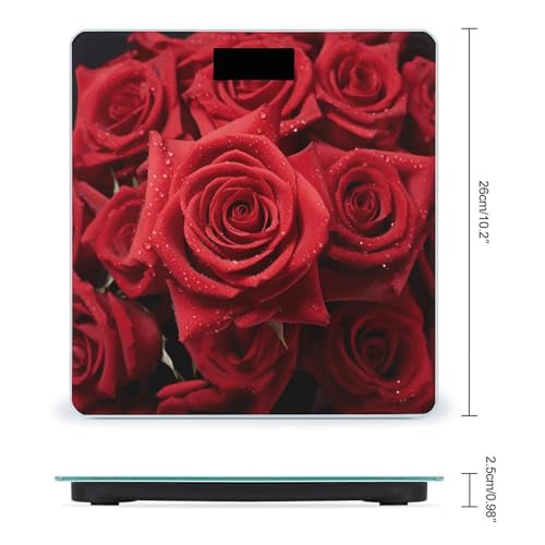 Báscula Digital de Baño Roja 400 lb Capacidad LCD miniatura 2