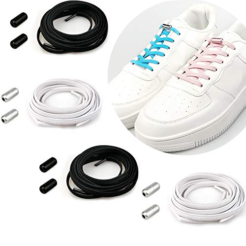 QCHMM Schnürsenkel ohne Binden | Elastische Schnürsenkel mit Metallkapseln - Universeller Flache Gummi Schuhbänder mit Schnellschnürsystem |Schnürsenkel-Set, No Tie Schnürsenkel Nie mehr Schuhe binden Cover