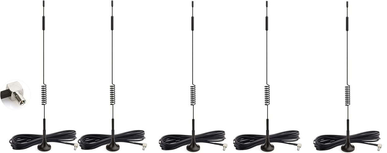 NBR Magnetic Base 4G LTE Antenna for with TS9 Male Right Angle for WiFi MiFi Hotspot WCDMA, Omni Direction USB Modem Aircards and LTE, CCTV with Magnetic Stand Base 10Ft. RG-174 Cable Pack of 5-image-7