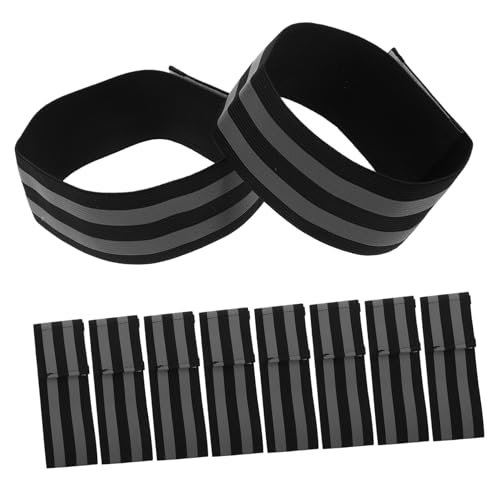 UKCOCO 5sets Reflective Safety Wristbands for Night Running Arm Straps High Visibility Reflective Bands for Walking Lightweight and Easy to Use for Outdoor Activities 10pcs*5