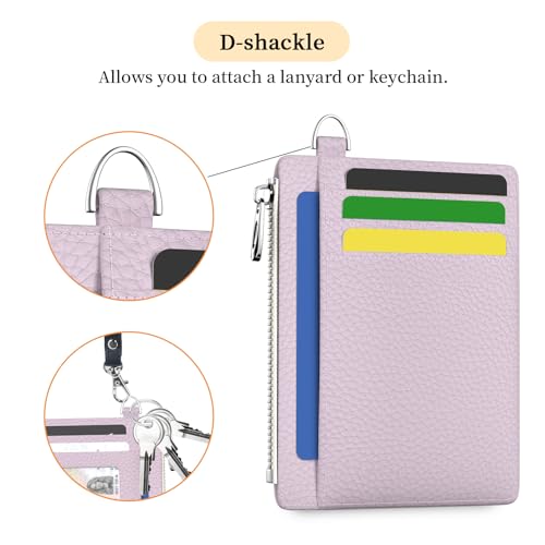 Image of Hancynir Minimalist Small Wallet Women Credit Card Holder, RFID Blocking Slim Mini Card Wallets Cute Front Pocket PU Leather Card Case Thin Travel Zipper Coin Cash Ladies Female Wallet Gifts