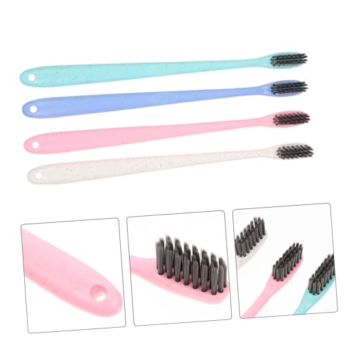 FOMIYES 10 Stück Teiliges Zahnbürsten mit Aktivkohle Extra Ergonomisches Design für Erwachsene Optimale Mundpflege und Gründliche – Bild 8