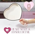 Paris Hilton Enameled Cast Iron Heart Skillet Pan, Superior Heat Retention, Oven Safe, Long-Lasting Enamel, 10-Inch, Pink - Image 4