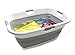 SAMMART 49L Collapsible 4 Handled Laundry Basket-Foldable Storage Container-Portable Washing Bin-Space Saving-Pet Bath Tub,Water capacity 37L (1, Grey), Size: 25.4 x 18.7 x 10.25 inches