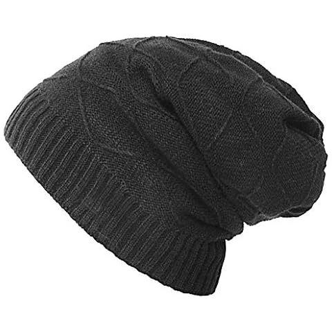 Hilelife Knitted Slouchy Beanie Hats - Thick and Warm Winter Hat for Outdoor, Daily, Ski, Women & Mens Hats (03 Black) Cover