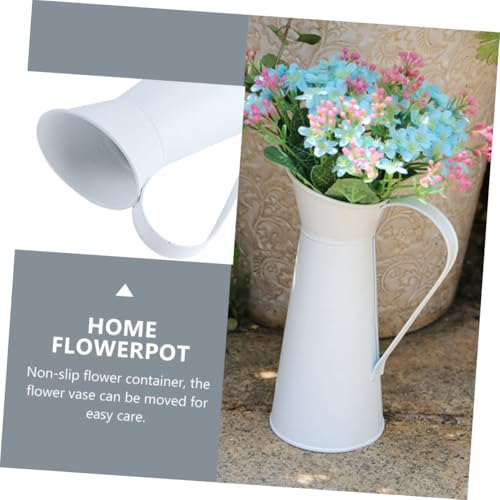 Vase blanc en fer de qualité supérieure design rétro salon - 6
