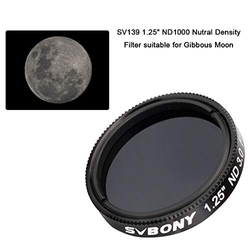 Svbony Sv139 Telescope Filter Moon Filter 0.1 Percent Transmission 1.25 Inch Nd1000 Nutral Density Filter For Telescope Eyepiece Reduce Moon Surfaces Overall Brightness #TOP5