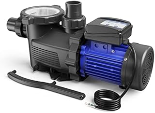 Aquastrong 1 HP In/Above Ground Pool Pump with Timer, 220V, 6100GPH, High Flow, Powerful Self Primming Swimming Pool Pumps with Filter Basket
