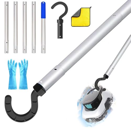 Jiahuade Gancho para Robot De Piscina con Poste Telescópico 185cm,Pool Vacuum Sweeper Hooks,Gancho De Agarre para Aspiradora De Piscina,Ganchos para Todos Los Limpiadores RobóTicos De Piscina
