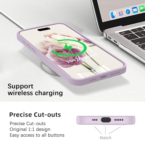 Coque silicone iPhone 16 violette avec dragonne et protection camera - 5