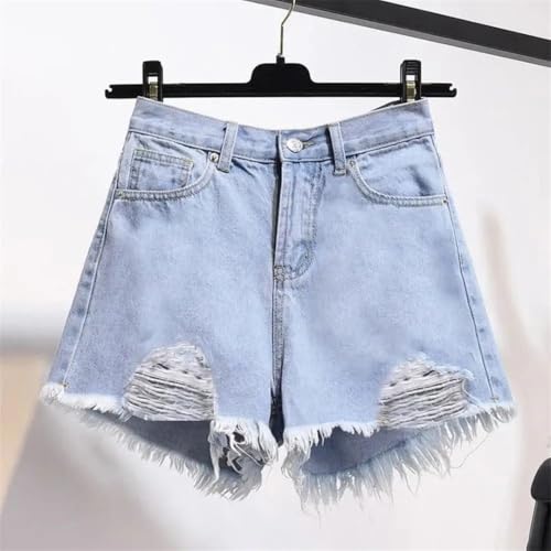 Short d'été taille haute confortable avec franges pour silhouette XL