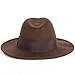 Wool Felt Wide Brim Fedora Hats for Women Men Brown-L