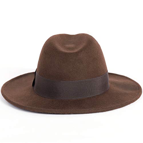Image of FORBUSITE Wool Felt Wide Brim Fedora Hats for Women Men