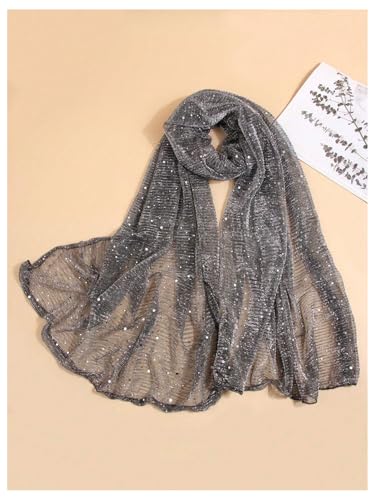Image of Floerns Women's Sequin Bandana Square Scarf Silk Scarves Mesh Shawl and Wrap for Evening Dresses