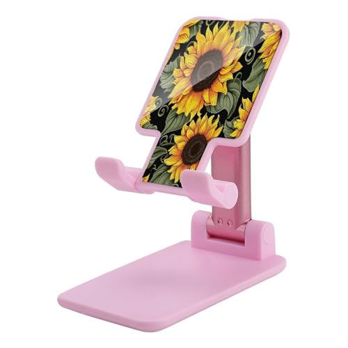 Support téléphone portable pliable bureau réglable motif tournesol
