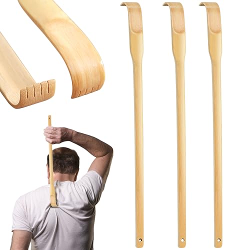 LEKAYIHU 3 Pcs Bamboo Back Scratcher Natural Bamboo Back Scratchers