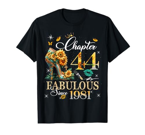 Womens Chapter 44 Fabulous Since 1981 44 years old Birthday Camiseta
