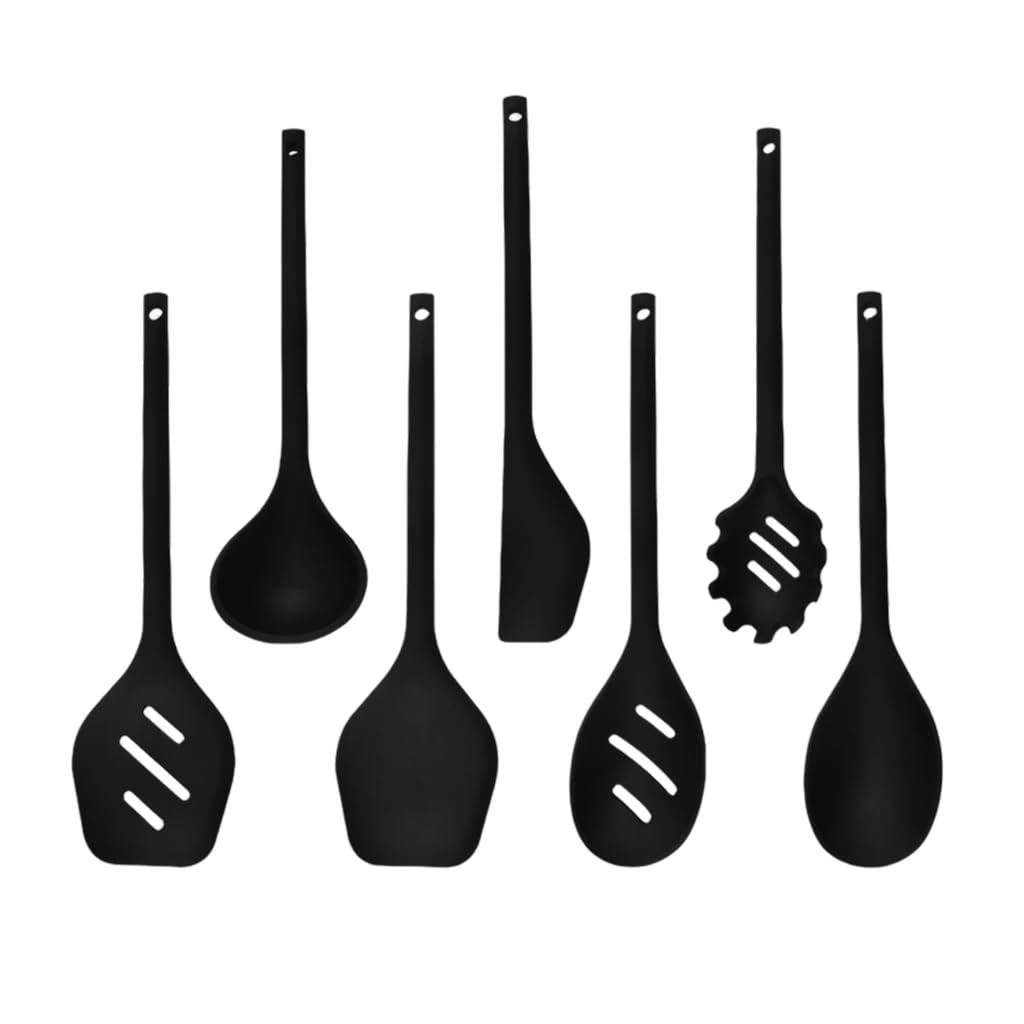 Set da cucina in silicone con cucchiaio e spatola, per pentole e padelle antiaderenti