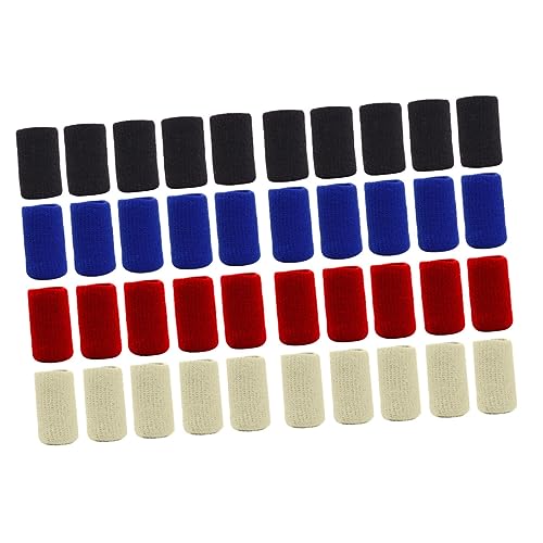 FRCOLOR 40pcs Finger Guard Finger Braces for Volleyball Player Thumb Protector Sports Supplies Reusable Straw Pouch Basketball Finger Sleeves Nylon High Elasticity