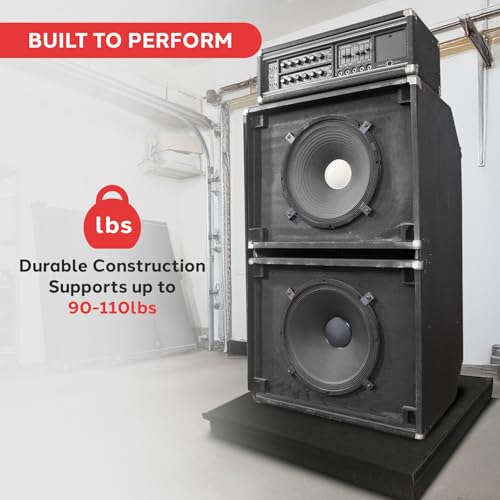 Pyle Pro Audio PA Speaker Platform Pad de 22.5’’ x 17.8’’, base de aislamiento acústico, espuma de alta densidad, reduce vibración y resonancia, ideal para monitores de estudio y subwoofers miniatura 4