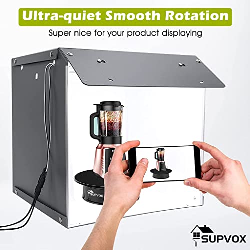 Image of Supvox 1Pcs Electric Rotating Display Stand, USB Charge 360 Degree Rotating Turntable, 20CM /Load 8KG, Multi-Functional Rotary Table for Photography Products Shows, Jewelry, Cake (Without Battery)