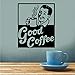 Produktbild Finloveg Retro Kaffee Zeichen Aufkleber, Küche, Restaurant Dekor, Espressotasse, Vintage, Tasse Joe, Vinyl Aufkleber Selbstklebende Tapete 42X51Cm