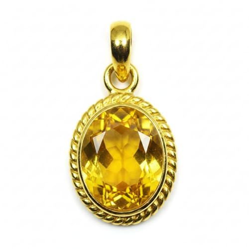 Saphir jaune naturel ovale et plaqué or bague de prestige femme
