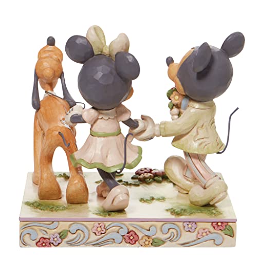 Enesco Jim Shore Disney Traditions White Woodland Mickey and Minnie Mouse Walking Pluto Figurine, 5.67 Inch, Multicolor - Image 3