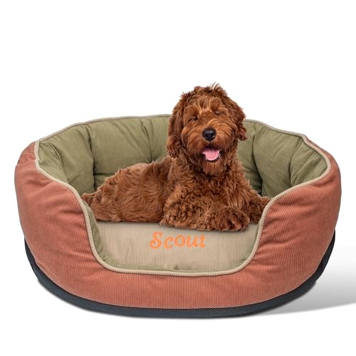 GoTags Dog Bed, Custom Embroidered with Pet Name, Personalized Pet Beds for Puppy, Small, Medium,...