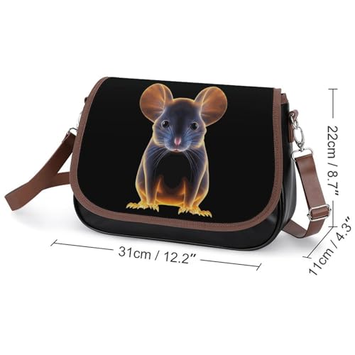 Rat Print Women's Crossbody Bags PU Leather Bag Handbags Mini Shoulder Bag Messenger Bag2