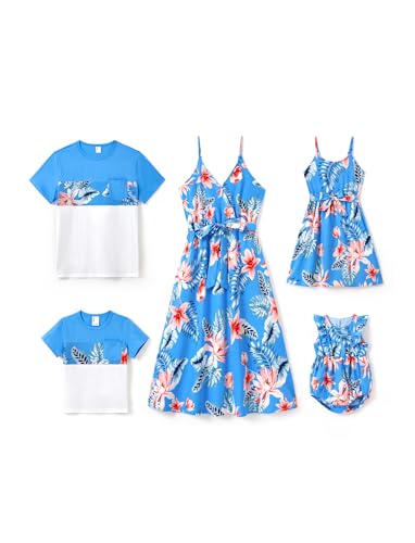 PATPAT Conjunto de ropa para madre e hija, estilo vacaciones de verano en la playa