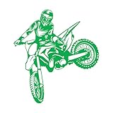 Stickers muraux en vinyle Moto freestyle, vitesse, sports extrêmes 36x39.6cm Culture du tatouage Vert