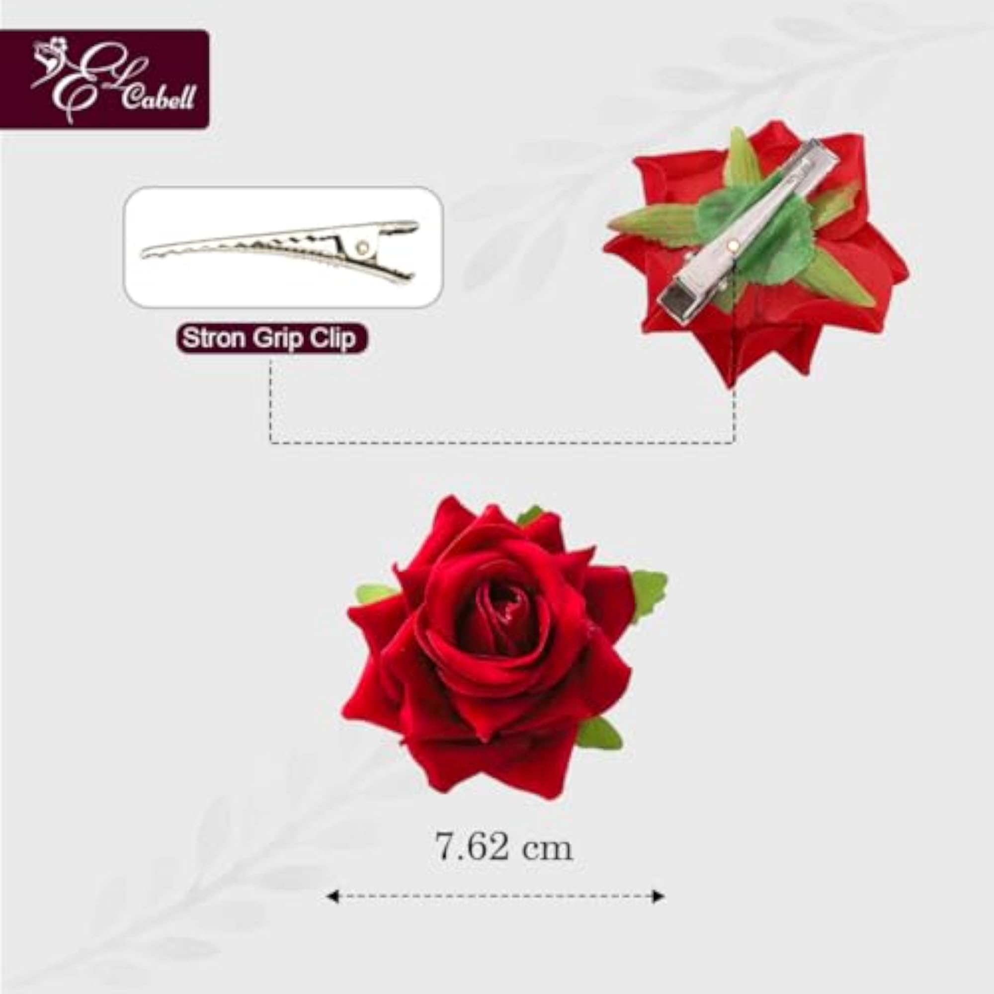 Ribbon Hair Extensions Combo with 2 Rose Clips