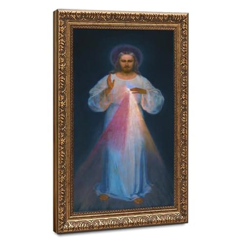 Toile Divine Mercy Kazimirowski Cadre Suspendu contre Murs Vides
